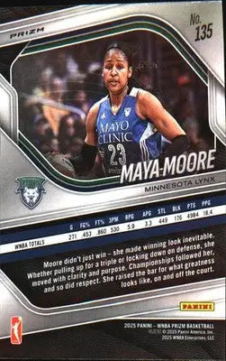 2025 Panini Prizm WNBA Blue Velocity Prizms #135 Maya Moore - Basketball Card Single