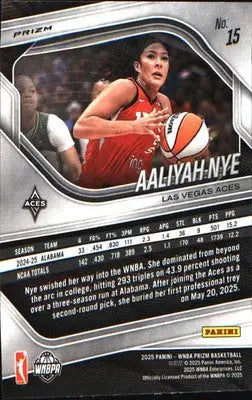 2025 Panini Prizm WNBA Ice Prizm #15 Aaliyah Nye - Basketball Card Single