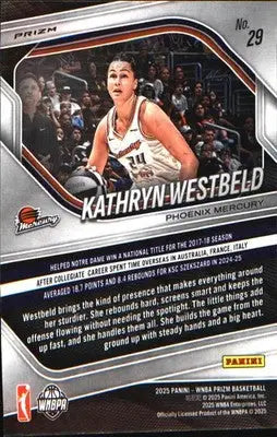 2025 Panini Prizm WNBA Ice Prizm #29 Kathryn Westbeld - Basketball Card Single