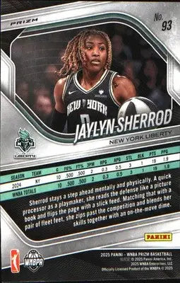 2025 Panini Prizm WNBA Ice Prizm #93 Jaylyn Sherrod - Basketball Card Single