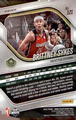 2025 Panini Prizm WNBA Silver Prizms #121 Brittney Sykes
