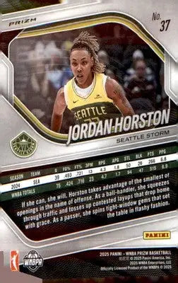 2025 Panini Prizm WNBA Silver Prizms #37 Jordan Horston