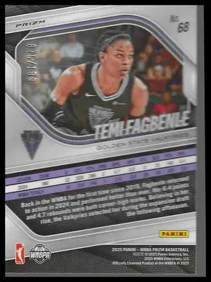 2025 Panini Prizm WNBA Temi Fagbenle Blue Pulsar Prizm /199 #68 - Basketball Card Single