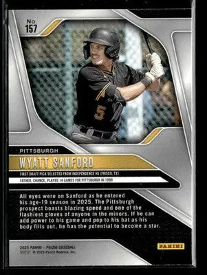 2025 Panini Prizm Wyatt Sanford #157 Pittsburgh Pirates