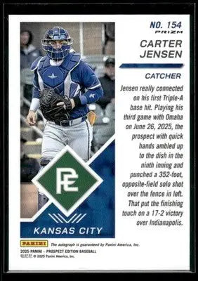 2025 Panini Prospect Edition Carter Jensen #154 Holo Ticket Silver Royals