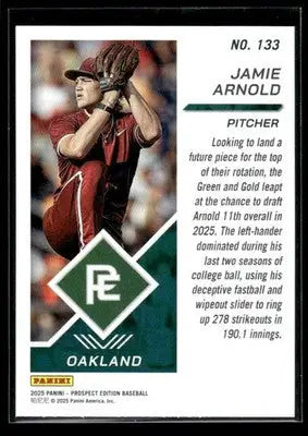 2025 Panini Prospect Edition Jamie Arnold #133 Blue SN #/199 Athletics - Baseball Card Single