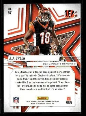 2025 Panini Rookies & Stars A.J. Green #57 Cincinnati Bengals - Football Card Single