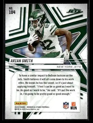 2025 Panini Rookies & Stars Arian Smith #104 RC New York Jets - Football Card Single