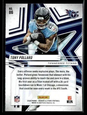 2025 Panini Rookies & Stars Tony Pollard #86 Tennessee Titans - Football Card Single