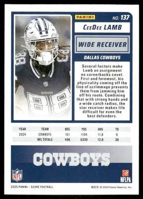 2025 Panini Score CeeDee Lamb #137 Football - Football Card Single