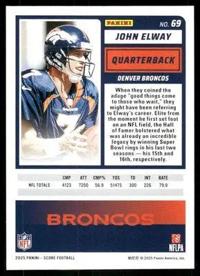 2025 Panini Score John Elway #69 Football - Football Card Single