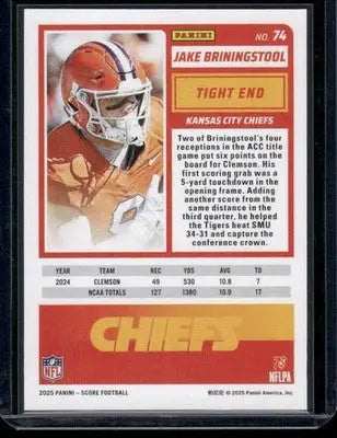 2025 Panini Score Rookie Jake Briningstool #74 RC Football - Football Card Single