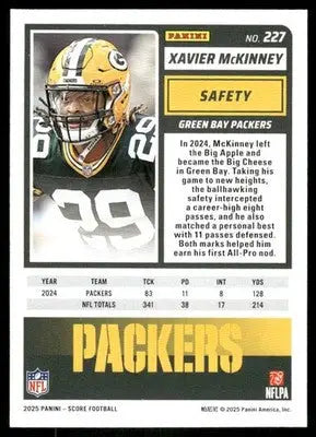 2025 Panini Score Xavier McKinney #227 Football - Football Card Single