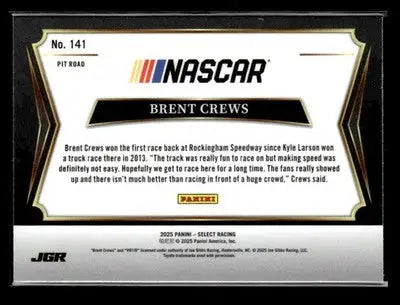 2025 Panini Select #141 Brent Crews - Racing Card Single