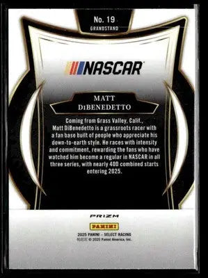 2025 Panini Select #19 Matt DiBenedetto Tri-Color Prizms - Other
