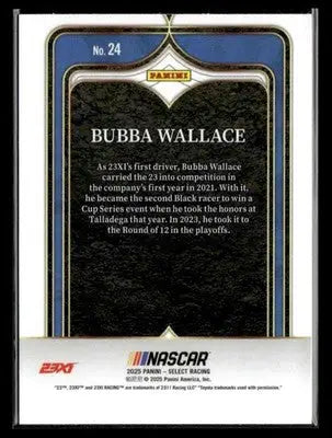 2025 Panini Select #24 Bubba Wallace Select Numbers - Racing Card Single