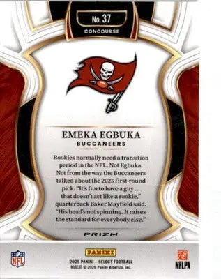 2025 Panini Select #37 Emeka Egbuka Black and Red Prizm Shock - Football Card Single