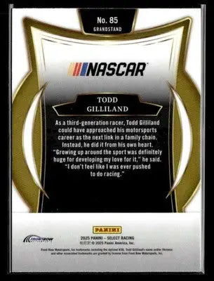 2025 Panini Select #85 Todd Gilliland - Racing Card Single