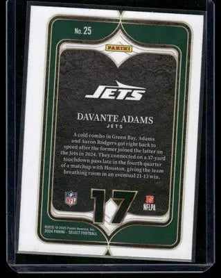 2025 Panini Select Football Davante Adams #25 Numbers Football - Football Card Single