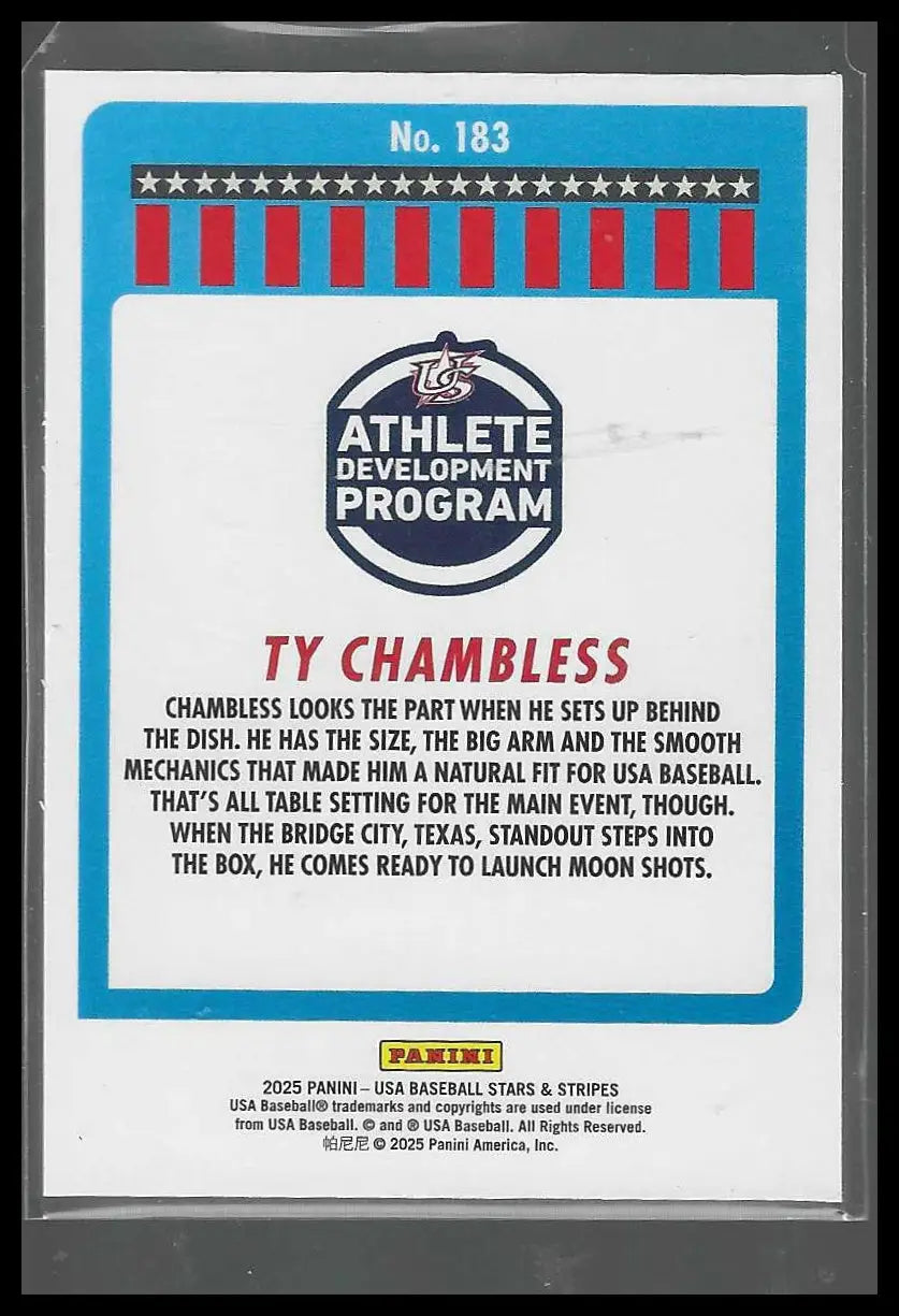 2025 Panini Stars & Stripes USA Baseball Speckle #191 Tyler Spangler - Baseball Card Single