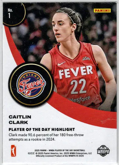 2025 Panini WNBA Player of the Day Base Card 1 Caitlin Clark - Basketball Card Single