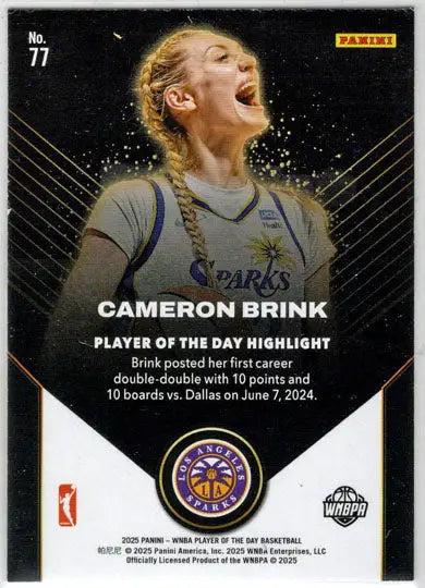 2025 Panini WNBA Player of the Day Base Card 77 Cameron Brink - Basketball Card Single