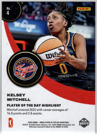 2025 Panini WNBA Player of the Day Orange Parallel Card 4 Kelsey Mitchell /199 - Basketball Card Single