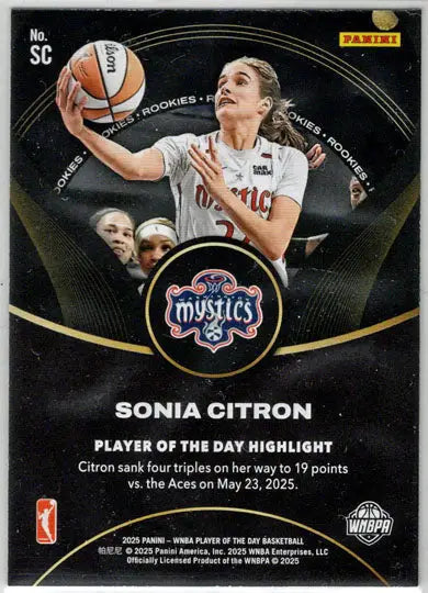 2025 Panini WNBA Player of the Day Rookie Card SC Sonia Citron - Basketball Card Single