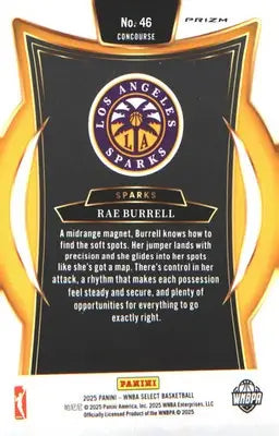 2025 Panini WNBA Select Pink Ice Prizm # Rae Burrell - Basketball Card Single