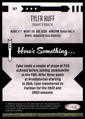 2025 SAGE HIT - Red Tyler Huff 47 Los Angeles Rams - Football Card Single
