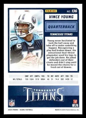 2025 Score #136 Vince Young - Football Card Single