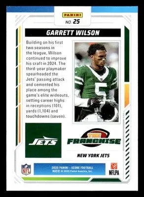 2025 Score #25 Garrett Wilson The Franchise New York Jets - Football Card Single