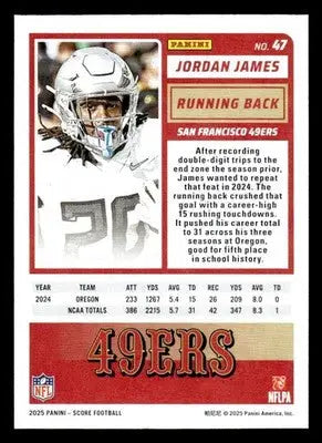 2025 Score #47 Jordan James - Football Card Single