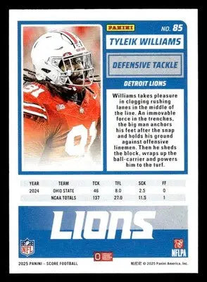 2025 Score #85 Tyleik Williams - Football Card Single