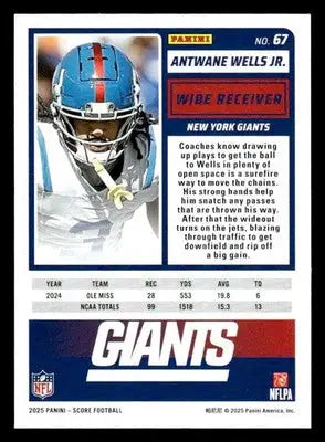 2025 Score-A-Treat #67 Antwane Wells Jr. - Football Card Single