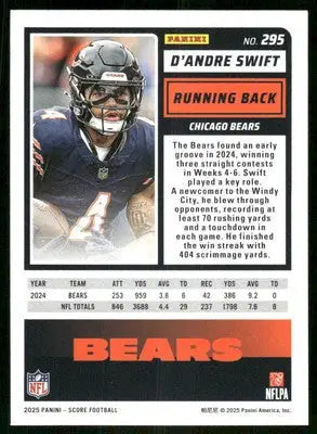2025 Score A Treat D’Andre Swift #295 Football - Football Card Single