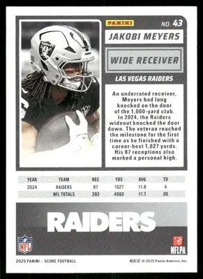 2025 Score A Treat Jakobi Meyers #43 Football - Football Card Single