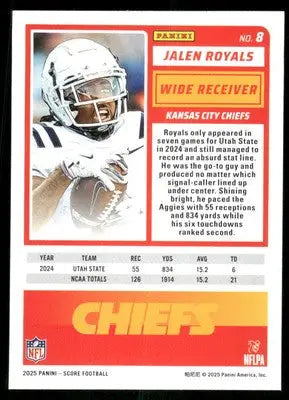 2025 Score A Treat Jalen Royals #8 RC Football - Football Card Single