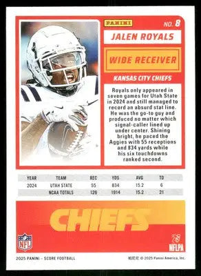 2025 Score A Treat Jalen Royals #8 RC Football - Football Card Single