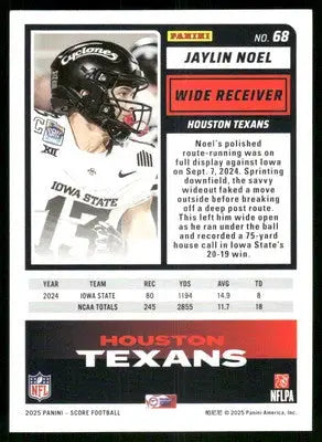 2025 Score A Treat Jaylin Noel #68 RC Football - Football Card Single