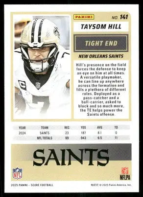 2025 Score A Treat Taysom Hill #141 Halloween Orange Border Football - Football Card Single
