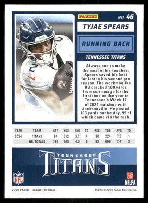 2025 Score a Treat Tyjae Spears #46 Football - Football Card Single