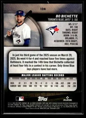 2025 Stadium Club Bo Bichette #124 Toronto Blue Jays - Baseball Card Single