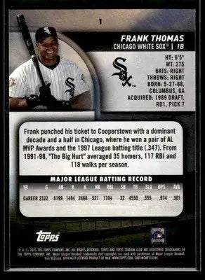 2025 Stadium Club Frank Thomas #1 Chicago White Sox - Baseball Card Single