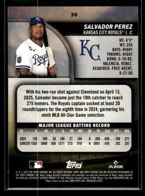 2025 Stadium Club Salvador Perez #30 Red Foil Kansas City Royals - Baseball Card Single