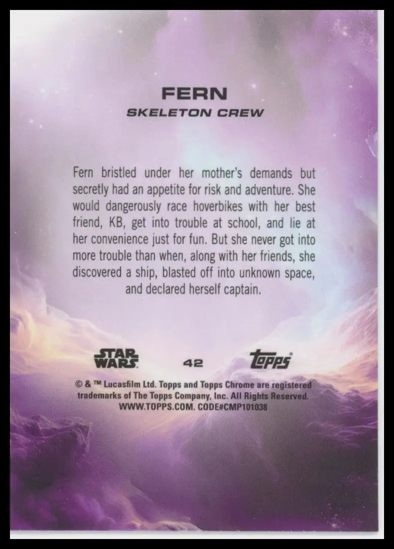 2025 Star Wars Topps Chrome Fern Debut #42 Skeleton Crew
