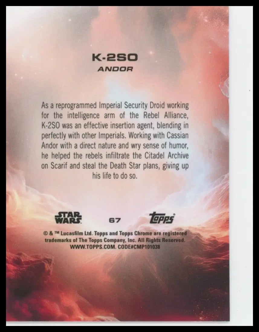 2025 Star Wars Topps Chrome Prism K-2SO #67 Andor