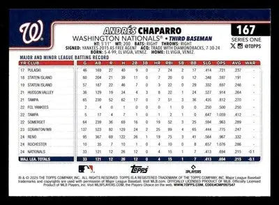 2025 Topps #167 Andres Chaparro - Baseball Card Single