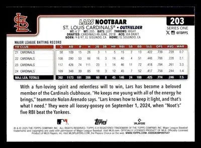 2025 Topps #203 Lars Nootbaar - Baseball Card Single