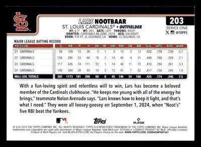 2025 Topps #203 Lars Nootbaar - Baseball Card Single
